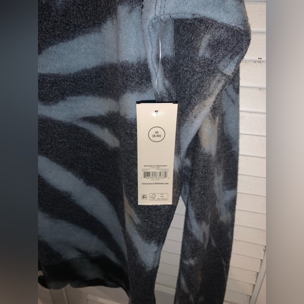 NOBO Oversized pull over Crewneck Tie Dye Sweatshirt Women’s Medium Blue NWT - Picture 6 of 8